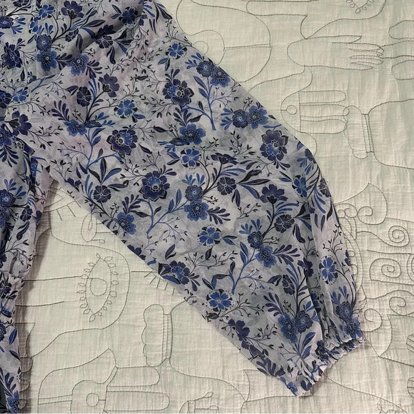 NWT MISA Lorena XS Long Sleeve Mini Dresss Size XS Floral Chiffon Tiered Skirt - Picture 9 of 15